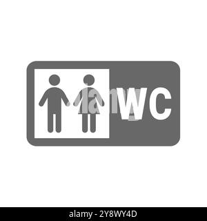 Signe de WC, icône de vecteur de femmes et d'hommes. Mesdames et messieurs toilettes publiques, toilettes ou toilettes. Illustration de Vecteur