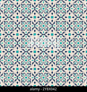 Motif de carreaux de céramique Talavera. Vecteur de motif méditerranéen Illustration de Vecteur