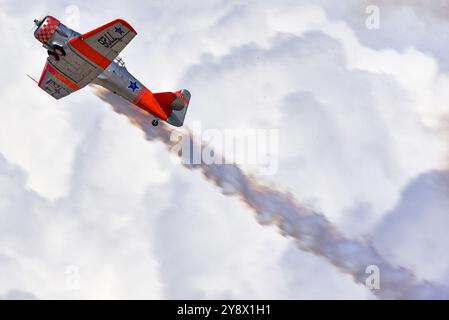 Sivrihisar Eskisehir Turkiye 09 21 2024 1953 NORTH AMERICAN T-6G TEXAN Happy Hour au SHG Air Show Banque D'Images