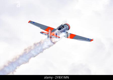 Sivrihisar Eskisehir Turkiye 09 21 2024 1953 NORTH AMERICAN T-6G TEXAN Happy Hour au SHG Air Show Banque D'Images