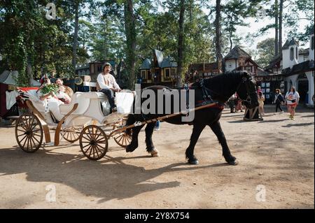 Tenue du festival de mariage de la Renaissance du Texas sur le thème médiéval Banque D'Images