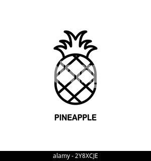 Icône ananas dans un style tendance. Illustration vectorielle ananas isolée sur blanc Illustration de Vecteur