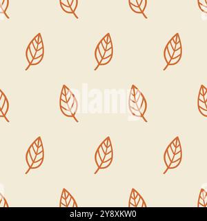 Cozy Autumn Forest Leaves Fall Seamless Pattern Illustration de Vecteur