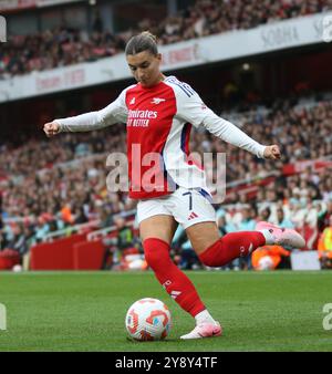 Londres le dimanche 6 octobre 2024. Steph Catley d'Arsenal lors du match de Super League féminine de Barclays FA entre Arsenal et Everton à l'Emirates Stadium de Londres le dimanche 6 octobre 2024. (Photo : Jade Cahalan | mi News) crédit : MI News & Sport /Alamy Live News Banque D'Images