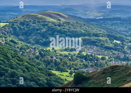 Ragleth Hill vu de Caer Caradoc, Church Stretton, Shropshire Banque D'Images