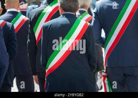 Italie, Lombardie, maire italien avec la Sash Banque D'Images