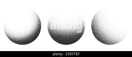 ensemble de vecteur d'arrière-plan de motif de superposition de stipple rond Illustration de Vecteur