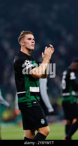 Lisbonne, Portugal. 17 septembre 2024. Viktor Gyokeres (Sporting CP) vu en action lors du match de l'UEFA Champions League entre les équipes du Sporting CP et du LOSC Lille. Score final : Sporting CP 2 : 0 LOSC Lille (photo Maciej Rogowski/SOPA images/Sipa USA) crédit : Sipa USA/Alamy Live News Banque D'Images