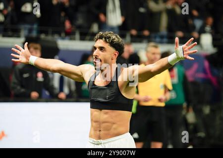 Bundesliga, 06.10.2024, Eintracht Frankfurt vs FC Bayern München, Omar Marmoush, Deutsche Bank Park. Banque D'Images