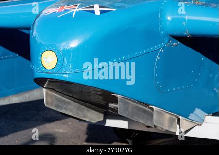 Détail du Bluebird K7 de Donald Campbell exposé au Samlesbury Hall, Lancashire. Banque D'Images