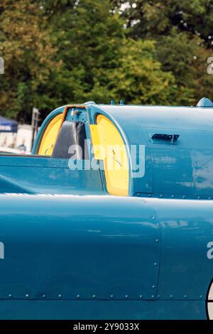 Détail du Bluebird K7 de Donald Campbell exposé au Samlesbury Hall, Lancashire. Banque D'Images