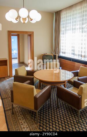 Berlin, Allemagne 1er juin 2009. Stasi Museum salle de consultation Stasi Siège social Stasi avec mobilier rétro. Banque D'Images