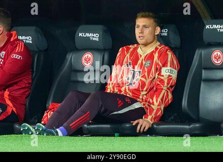 Daniel Peretz, gardien du FCB 24 dans le match EINTRACHT FRANKFURT - FC BAYERN MUENCHEN 3-3 le 6 octobre 2024 à Francfort, Allemagne. Saison 2024/2025, 1.Bundesliga, FCB,, München, journée 6, 6.Spieltag photographe : Peter Schatz - LA RÉGLEMENTATION DFL INTERDIT TOUTE UTILISATION DE PHOTOGRAPHIES comme SÉQUENCES D'IMAGES et/ou QUASI-VIDÉO - Banque D'Images