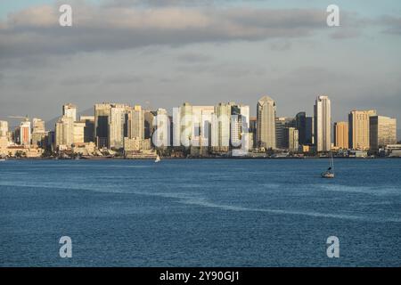 Vue l'après-midi sur la baie de San Diego en Californie du Sud. Banque D'Images