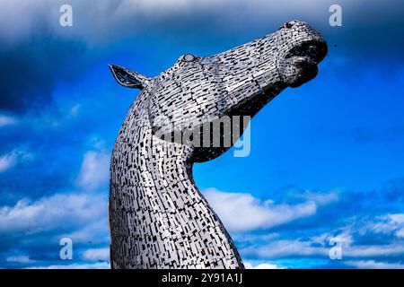 Le monument Kelpies ( chevaux d'eau ) près de Falkirk Écosse Banque D'Images