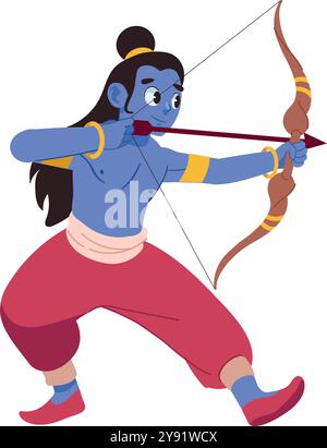 lord rama personnage debout avec arc et flèche Illustration de Vecteur