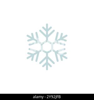 Icône bleu flocon de neige, élément de décoration d'hiver Illustration de Vecteur