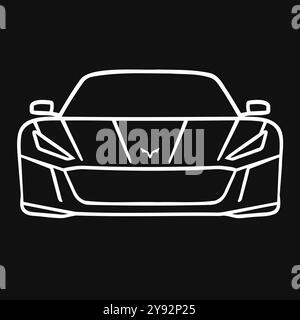 Vue avant de la voiture de sport minimaliste Illustration de Vecteur