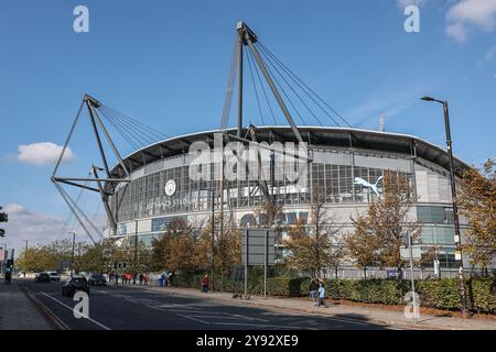 Vue générale de l'Etihad Stadium lors du match de premier League Manchester City vs Fulham à l'Etihad Stadium, Manchester, Royaume-Uni, 5th Octo Banque D'Images