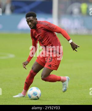Francfort, Deutschland. 06 octobre 2024. Alphonso Davies fotografiert beim Fußball Bundesliga Spiel Eintracht Frankfurt gegen den FC. Bayern München. AM 6.9.2024 à Francfort. Crédit : dpa/Alamy Live News Banque D'Images