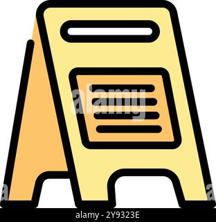 Icône simple d'un panneau de trottoir affichant des informations importantes pour les clients à l'extérieur d'un magasin, d'un restaurant ou d'un café Illustration de Vecteur
