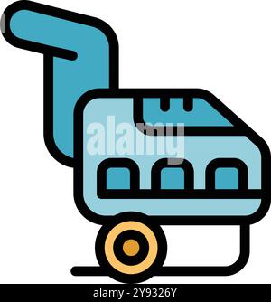 Machine de lavage de tapis électrique pour le service de nettoyage professionnel étant utilisé pour nettoyer la moquette Illustration de Vecteur