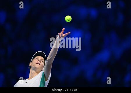 Torino, Italie. 19 novembre 2023. Foto Marco Alpozzi/LaPresse 19 novembre 2023 Torino - Italia - Sport - Tennis Nitto ATP finals - finale singolo maschile - Jannik SINNER (ITA) vs Novak DJOKOVIC (SRB)Nella foto : Jannik SINNER 19 novembre 2023 Turin - Italie - Sport - Tennis Nitto ATP finals - hommes singles finale Jannik SINNER (ITA) vs Novak DJOKOVIC (SRB) sur la photo : Jannik SINNER crédit : Laamy Live News/Alamy Live News Banque D'Images