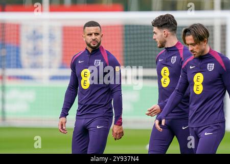 Burton upon Trent, Royaume-Uni. 08 octobre 2024. Le défenseur de l'Angleterre Kyle Walker (Manchester City) lors de la session d'entraînement de l'Angleterre avant le match Angleterre - Grèce à George's Park, Burton upon Trent, Angleterre, Royaume-Uni le 8 octobre 2024 crédit : Every second Media/Alamy Live News Banque D'Images