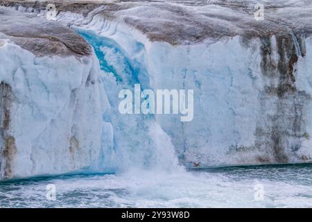 Le Negribreen (glacier Negri), dans Olav V Land sur l'île de Spitzberg dans l'archipel du Svalbard, Norvège, Arctique, Europe Banque D'Images