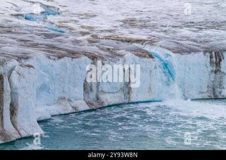 Le Negribreen (glacier Negri), dans Olav V Land sur l'île de Spitzberg dans l'archipel du Svalbard, Norvège, Arctique, Europe Banque D'Images