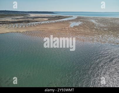 Vue aérienne de l'estuaire des rivières Taw et Torridge, près de Bideford et Barnstaple, Devon, Angleterre, Royaume-Uni, Europe Banque D'Images