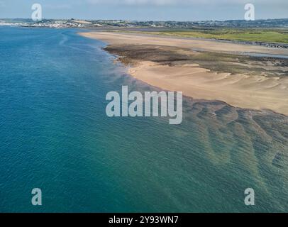 Vue aérienne de l'estuaire des rivières Taw et Torridge, près de Bideford et Barnstaple, Devon, Angleterre, Royaume-Uni, Europe Banque D'Images