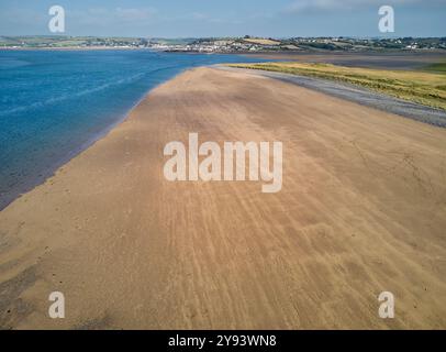 Vue aérienne de l'estuaire des rivières Taw et Torridge, près de Bideford et Barnstaple, Devon, Angleterre, Royaume-Uni, Europe Banque D'Images