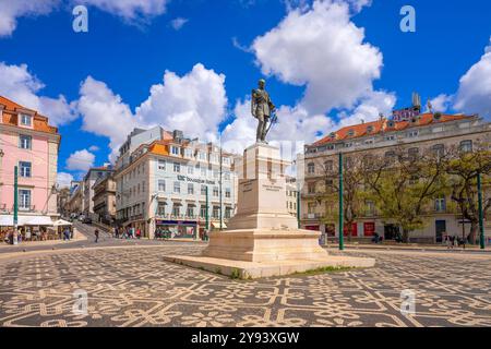 Cais do Sodre, ex-Hotel Braganca et Rua do Alecrim, Lisbonne, Portugal, Europe Banque D'Images