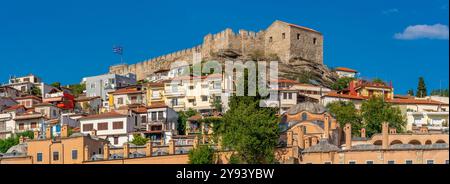 Vue de la forteresse de Kavala depuis le port, Kavala, Dimos Kavalas, Macédoine orientale et Thrace, Golfe de Thasos, Golfe de Kavala, Grèce, Europe Banque D'Images