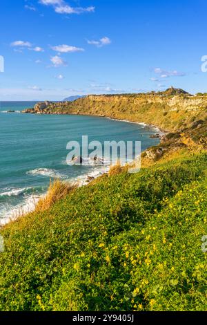 Cap Milazzo, Milazzo, Messine, Sicile, Italie, Méditerranée, Europe Banque D'Images