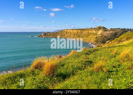 Cap Milazzo, Milazzo, Messine, Sicile, Italie, Méditerranée, Europe Banque D'Images