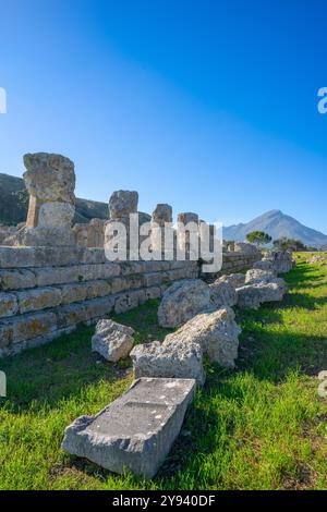 Temple de la victoire, Imera (Himera), Termini Imerese, Sicile, Italie, Méditerranée, Europe Banque D'Images