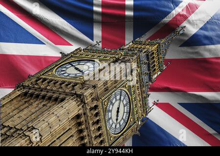 Élections au Royaume-Uni drapeau du Royaume-Uni drapeau du Royaume-Uni Keir Starmer Labour Party remporte les élections générales au Royaume-Uni comme Keir Starmer le dit 2025 Banque D'Images