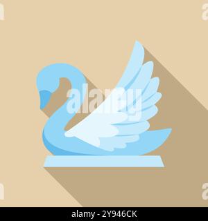 Illustration vectorielle minimaliste d'un cygne bleu déployant ses ailes, idéale pour des projets liés aux animaux, à la décoration ou à l'élégance Illustration de Vecteur