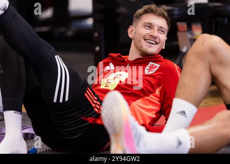 PONTYCLE, ROYAUME-UNI. 08 octobre 2024. David Brooks du pays de Galles lors d'une session d'entraînement au pays de Galles au Vale Resort avant le match de l'UEFA Nations League 2025 contre l'Islande au stade Laugardalsvöllur le 11 octobre. (Photo by John Smith/FAW) crédit : Football Association of Wales/Alamy Live News Banque D'Images