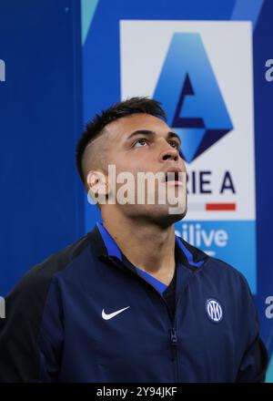 Milan, Italie. 5 octobre 2024. Lautaro Martinez du FC Internazionale réagit avant le match de Serie A à Giuseppe Meazza, Milan. Le crédit photo devrait se lire : Jonathan Moscrop/Sportimage crédit : Sportimage Ltd/Alamy Live News Banque D'Images