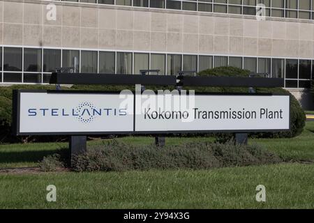 Kokomo - 6 octobre 2024 : usine de transmission Stellantis. Les employés horaires de l'usine de Stellantis sont représentés par le syndicat des travailleurs Unis de l'automobile des UAW. Banque D'Images