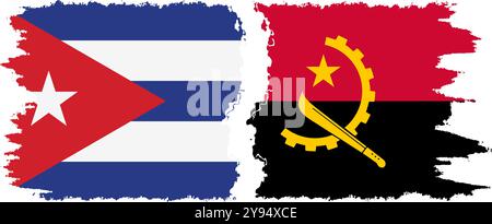 Angola et Cuba grunge drapeaux connexion, vecteur Illustration de Vecteur