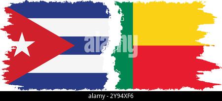 Bénin et Cuba grunge drapeaux connexion, vecteur Illustration de Vecteur