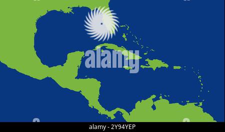 Illustration de l'ouragan mettant en danger l'État de Floride dans la région des Caraïbes Banque D'Images