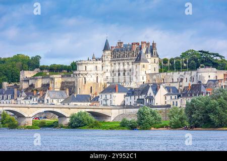 Village d'Amboise situé dans le département de l'Indre-et-Loire de la vallée de la Loire en France. Connu du célèbre château Château d'Amboise. Banque D'Images