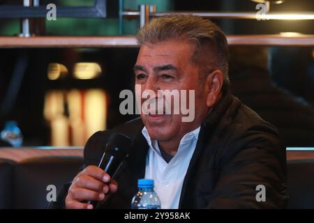 Mexico, Inde. 07 octobre 2024. Carlos Reynoso, ancien joueur de football, s'exprimant lors d'une conférence de presse pour promouvoir l'expérience Mexique 2024, au Sports and Chips Restaurant. (Photo de Carlos Santiago/Eyepix Group/SIPA USA). Crédit : Sipa USA/Alamy Live News Banque D'Images