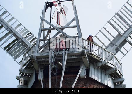 Une vue de Horsey Windpump un travail restauré, mill. Norfolk, Angleterre, Royaume-Uni Banque D'Images