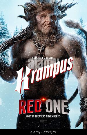 Red One (2024) réalisé par Jake Kasdan et mettant en vedette Kristofer Hivju dans le rôle de Krampus. Après l'enlèvement du Père Noël, une mission audacieuse se déroule pour sauver Noël. Affiche de personnage AMÉRICAINE ***USAGE ÉDITORIAL SEULEMENT ***. Crédit : BFA / Amazon Studios Banque D'Images